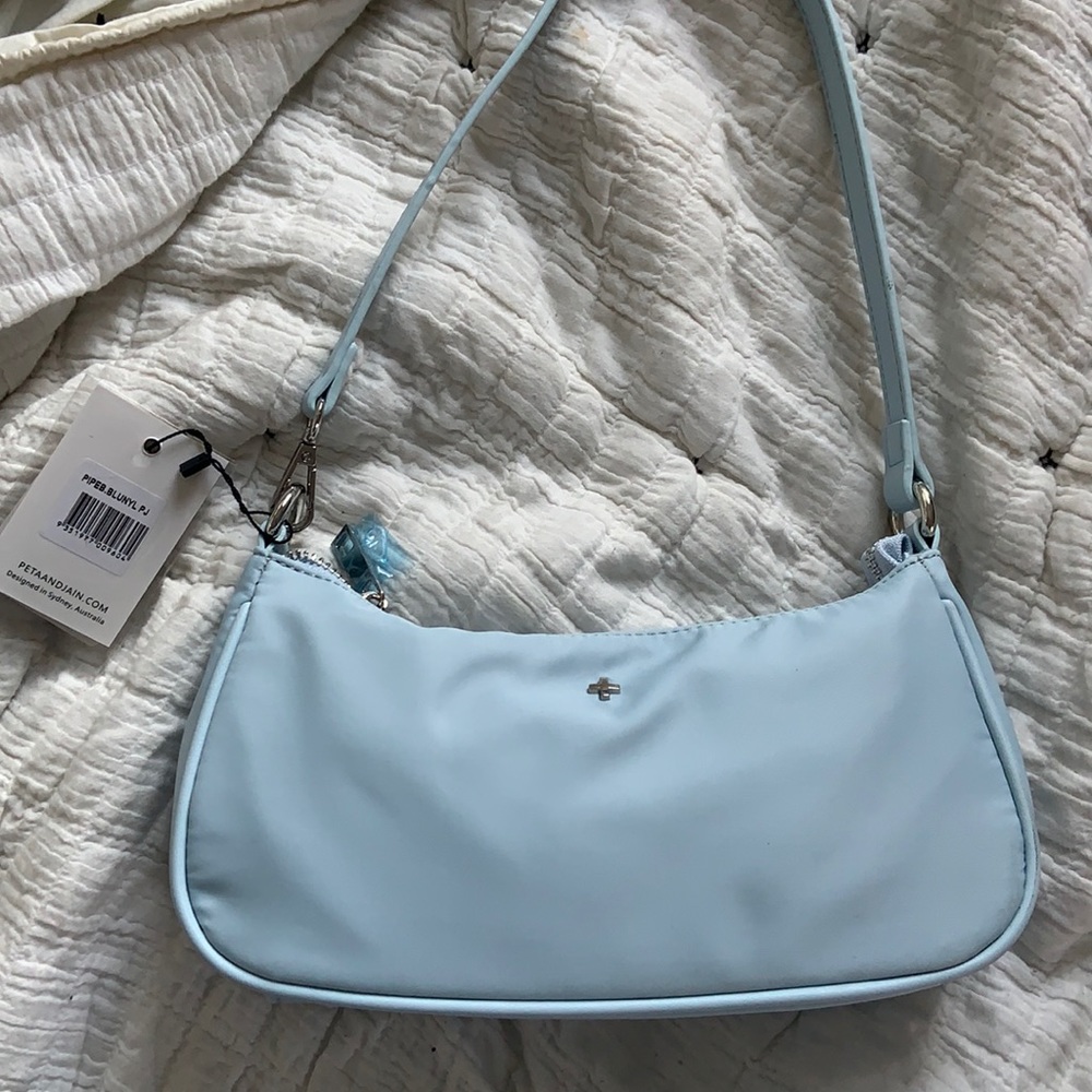 baby blue shoulder purse